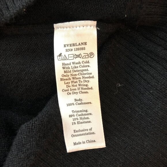 Everlane Womens The Cashmere Classic Crew Sweater Long Sleeve Black S - Picture 6 of 6